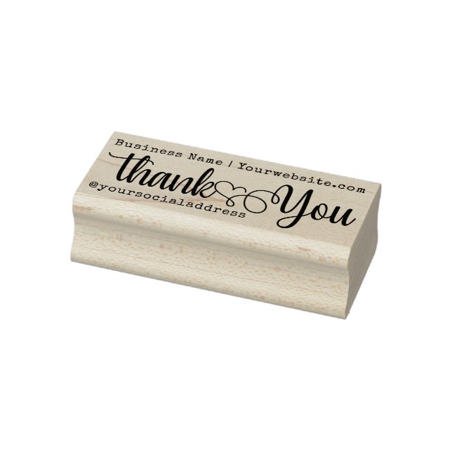 Thank You Business Name Website Social Promotional Rubber Stamp (Stamp)