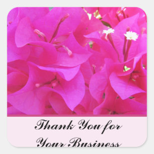 Thank You Business Pink Flower Client Appreciation Square Sticker