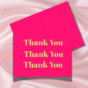 Thank You Business Pink Gold Personal  Postcard