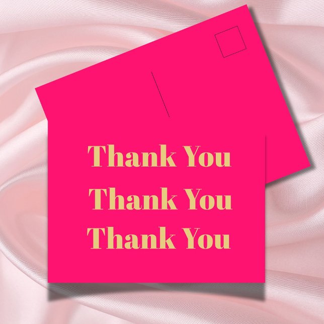 Thank You Business Pink Gold Personal  Postcard (Creator Uploaded)