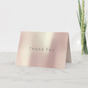 Thank You Business  Pink Rose Gold White Minimal Card