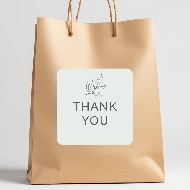 Thank You Business Sage Green Botanical Label (Creator Uploaded)