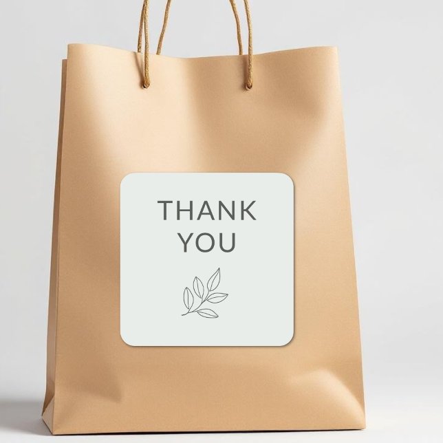 Thank You Business Sage Green Botanical Label (Creator Uploaded)