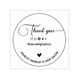 Thank you Business Social Self Inking Rubber Stamp