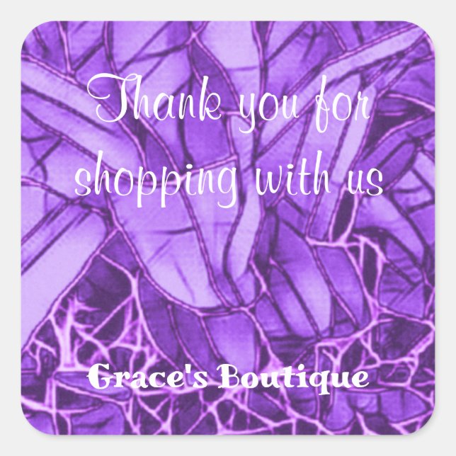 Thank You Business Square Sticker (Front)