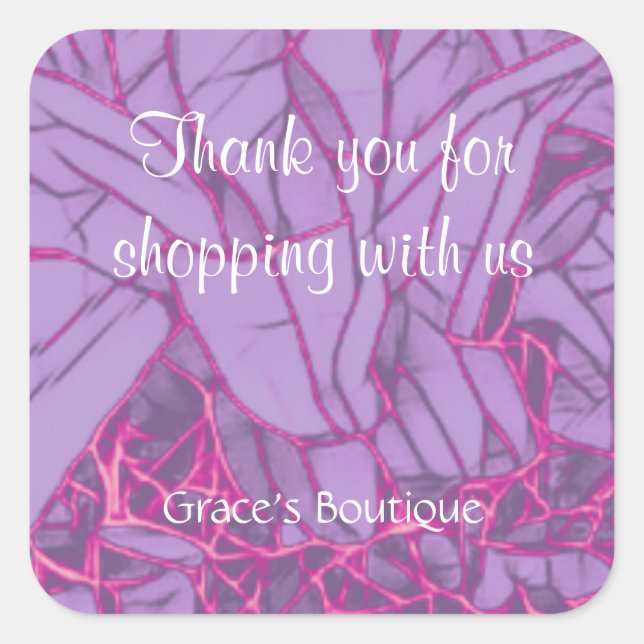 Thank You Business Square Sticker (Front)