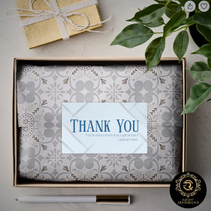 Thank You Business Sticker Baby Blue & Royal Blue