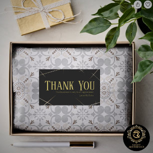 Thank You Business Sticker Black & Gold