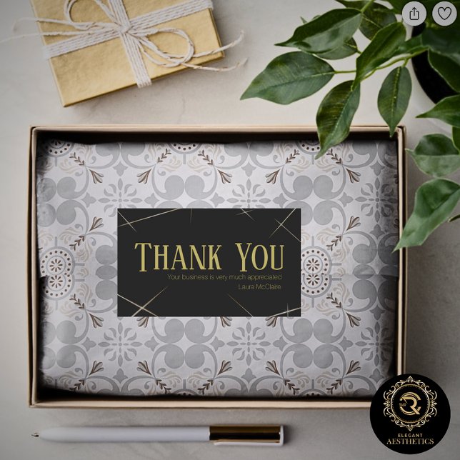 Thank You Business Sticker Black & Gold (Creator Uploaded)