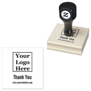 Thank You Business Text Your Logo Here Template Rubber Stamp