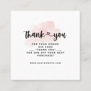Thank You Business Watercolor Cards Insert Cards