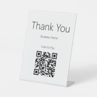 Thank You Business White Black Scan to Pay QR Code