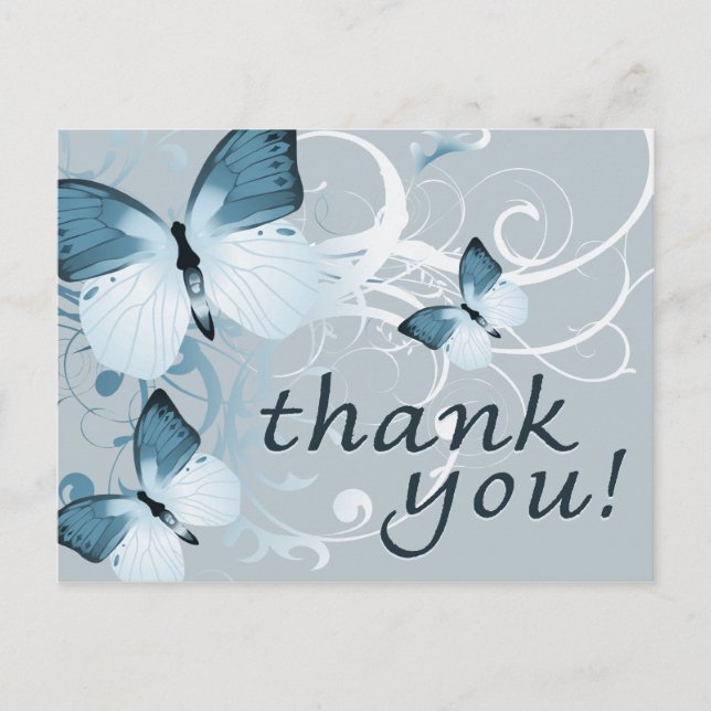 thank you : butterflies : postcard (Front)