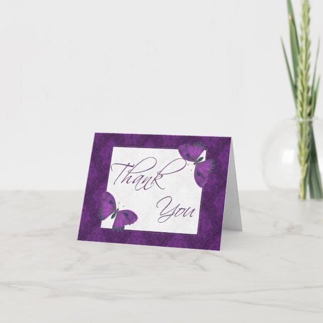 Thank You Butterfly Brocade Purple Card (Front)