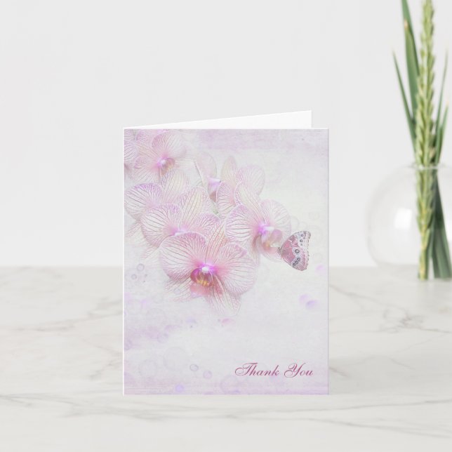 thank you-butterfly on orchid you card (Front)
