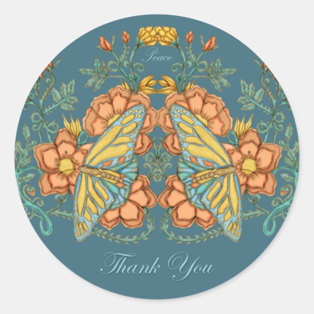 Thank you Butterfly Sticker (Front)