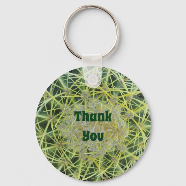 Thank You Cactus Needle Photo Desert Southwest Key Ring (Front)