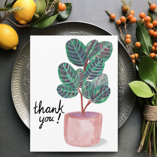 Thank you Calathea Prayer Plant Watercolor Postcard