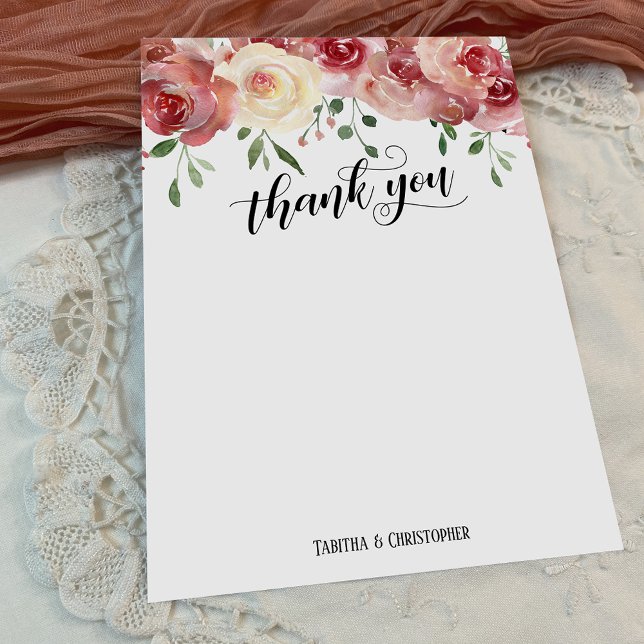 Thank You Calligraphy, Burgundy, Blush Roses (Creator Uploaded)