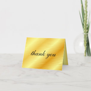 Thank You Calligraphy Script Gold Look Trendy Card