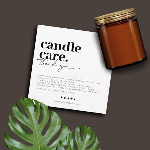 Thank You Candle Care Modern Business Card