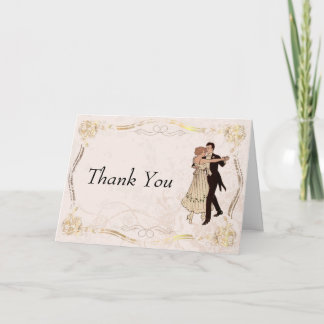 Thank You Card 1920's Vintage Dancing Couple