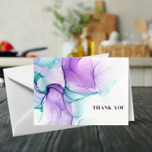 Thank You Card 7x5 Lavender Colour Splash
