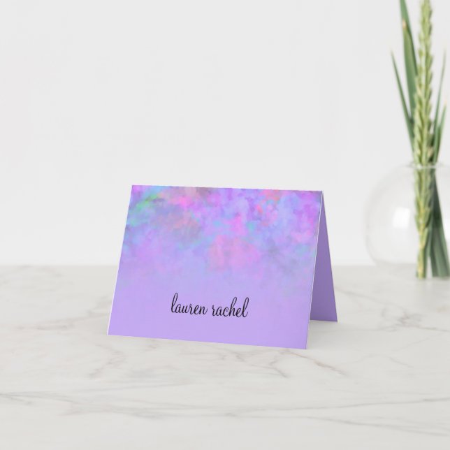 Thank You Card Abstract Design in Purple (Front)