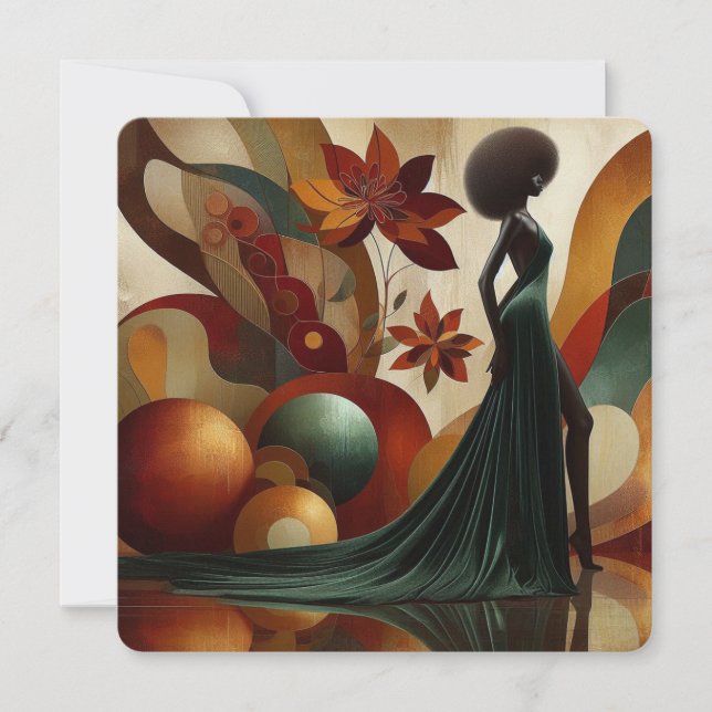  Thank you Card African American Woman Abstract  (Front)