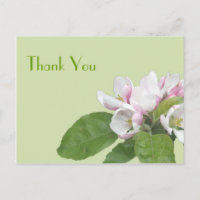 Thank you card, apple flowers