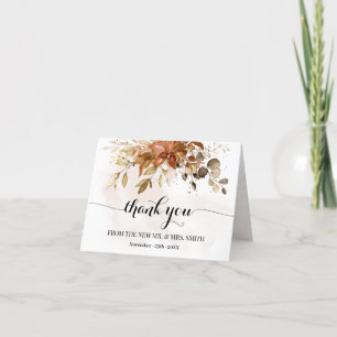 Thank You Card Autumn Fall Eucalyptus Wedding