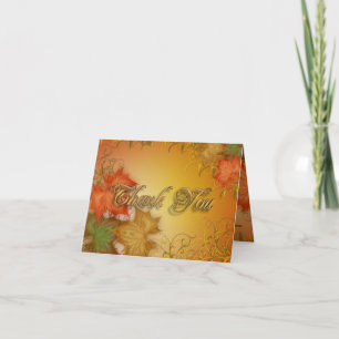 Thank you card Autumn Fall leaves