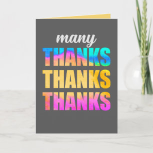 Thank You Card Bold Bright Colourful Letters 