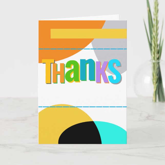 Thank You Card Colourful Abstract Art  (Front)