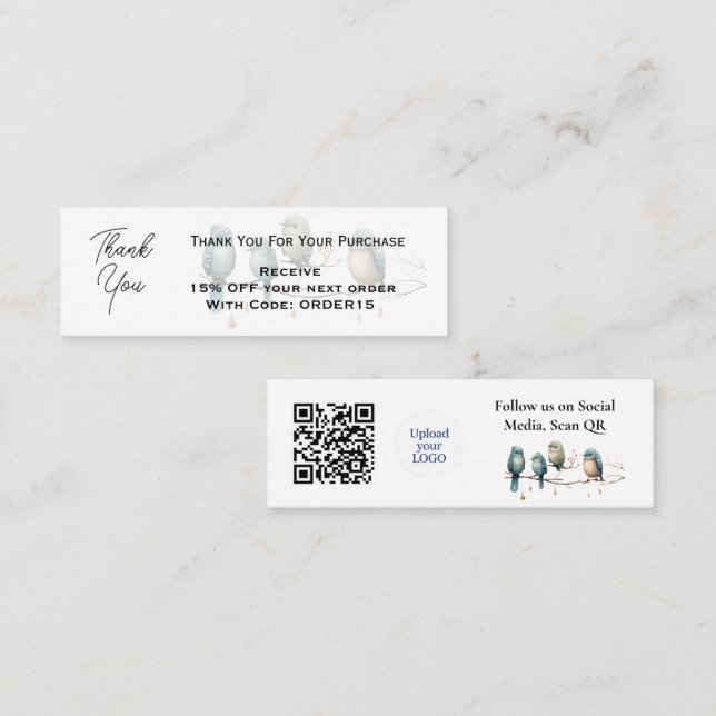 Thank You Card Discount Code QR  Packaging Insert  (Front/Back)