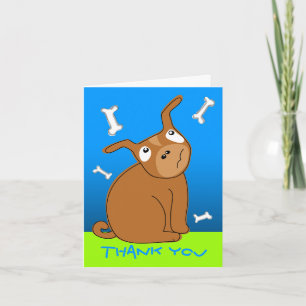 Thank You Card Dog Blue Green