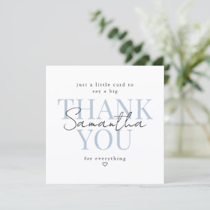 Thank You Card Dusty Blue Modern Script Name
