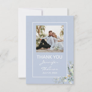  Thank You Card Elegant, Minimalism, Green Leaves