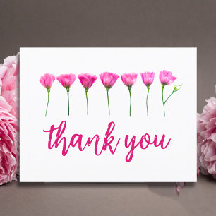 Thank You Card – Elegant Pink Flowers