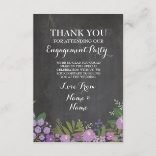 Thank You Card Engagement Wedding Chalk Floral