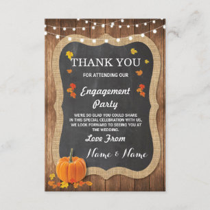 Thank You Card Engagement Wedding Pumpkin Chalk