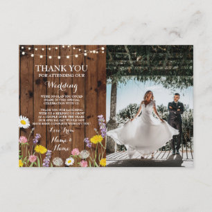Thank You Card Engagement Wedding Wild Flowers Pic