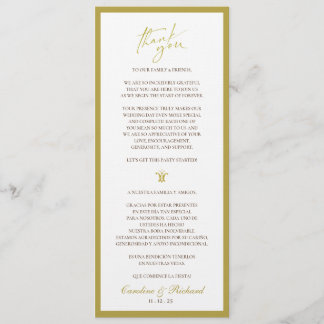 Thank you Card . English and Spanish 