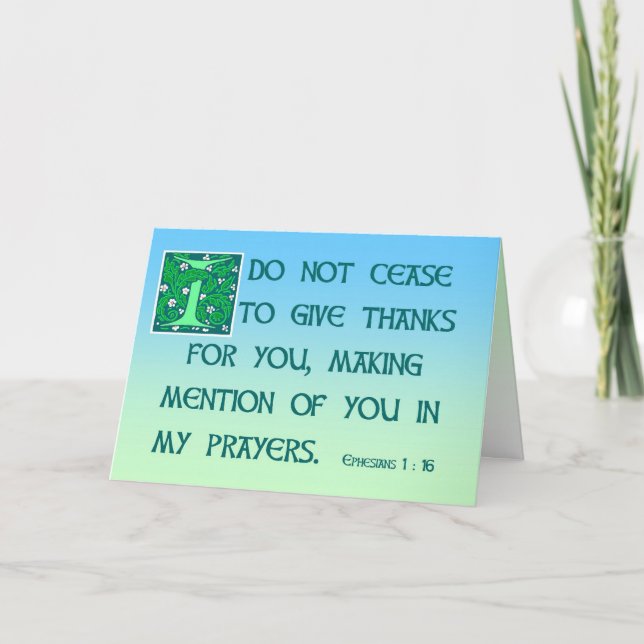 Thank You Card Ephesians 1:16 (Front)