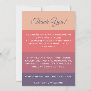 Thank you Card-Fall Coloured Stripes- Invitation