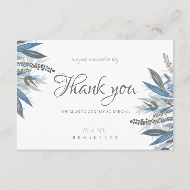 Thank you card favour card wedding (Front)