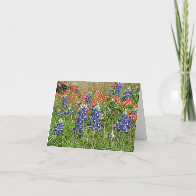 Thank you card featuring Texas Bluebonnets (Front)
