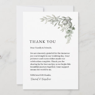 Thank You Card - Floral, Minimal, Simple