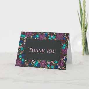 Thank You card. Flower Border design by COHOE13 Card