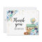 Thank you card Flowers Miss to Mrs Travel Blue